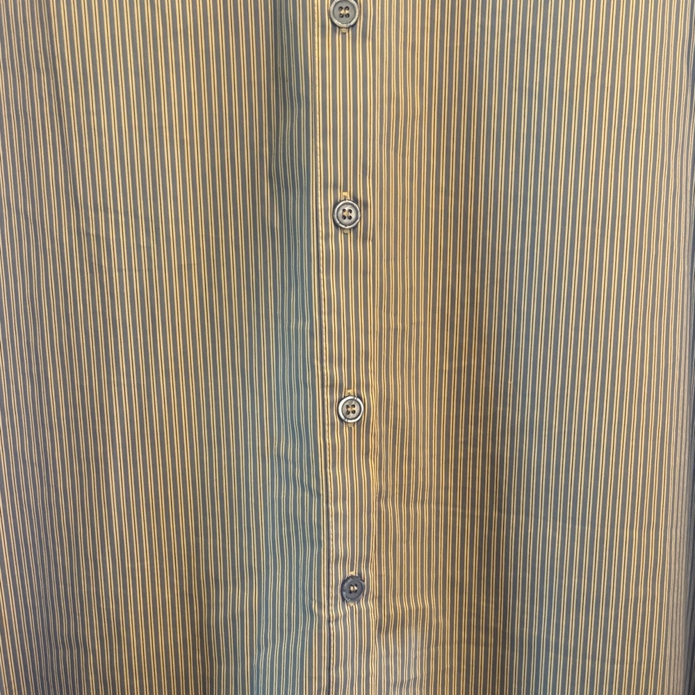Button-Front Maxi Shirt Dress - Blue Stripe - Picture 2 of 5